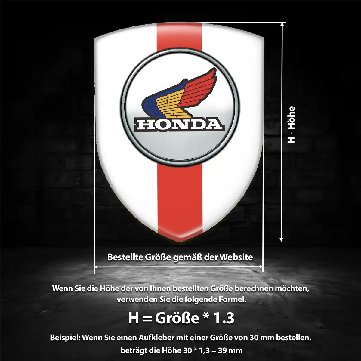 Honda 3D Gel Aufkleber Embleme Edles Design