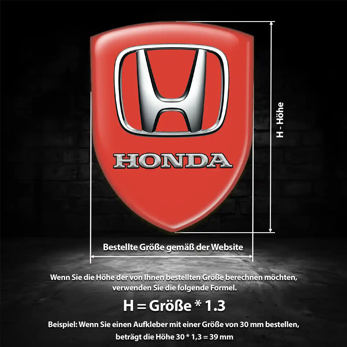 Honda 3D Gel Aufkleber Embleme Limitierte Auflage