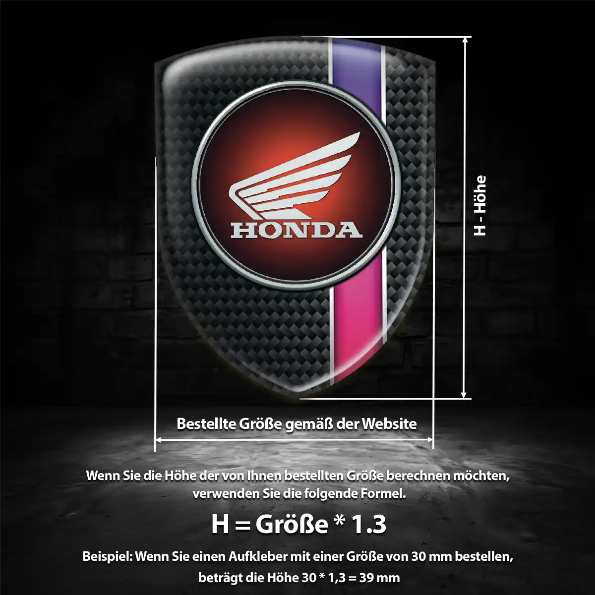 Honda 3D Gel Aufkleber Embleme Luxus-Edition