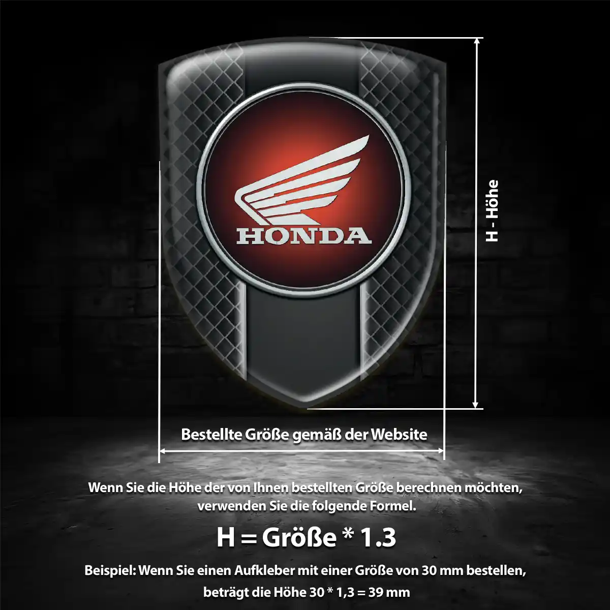 Honda 3D Gel Aufkleber Embleme Modernes Design