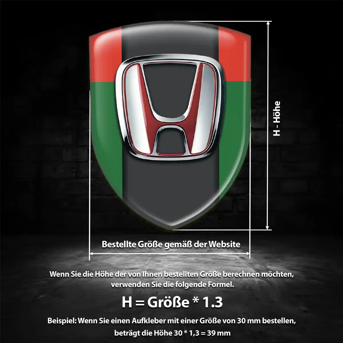 Honda 3D Gel Aufkleber Embleme Premiumqualität