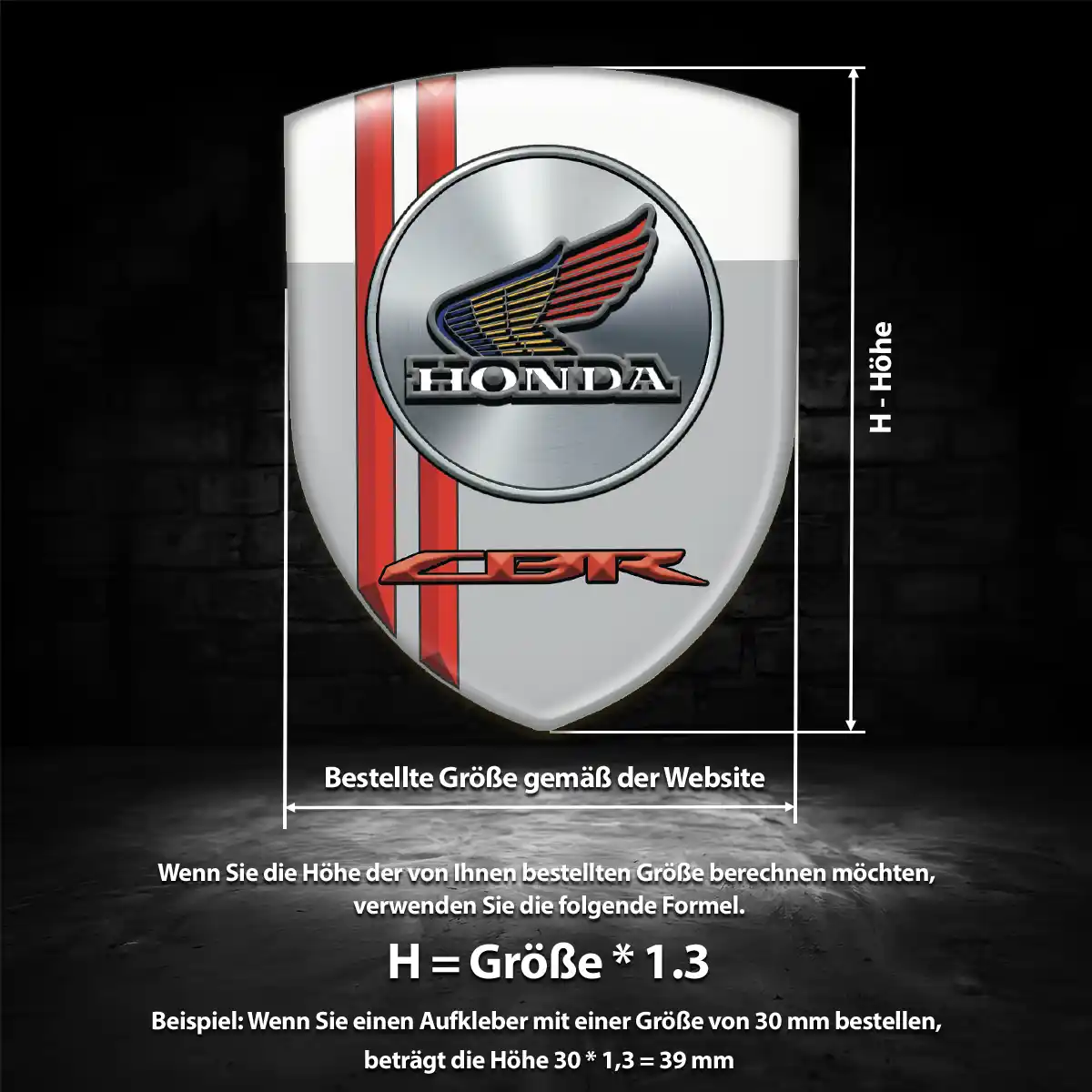 Honda 3D Gel Aufkleber Hochwertiges Harz