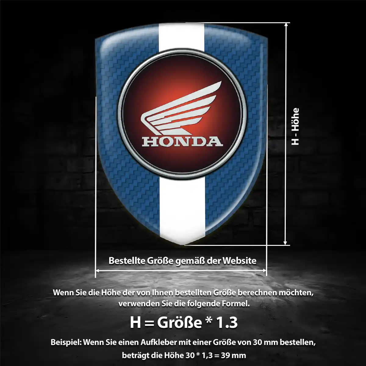 Honda 3D Gel Aufkleber Limitierte Auflage