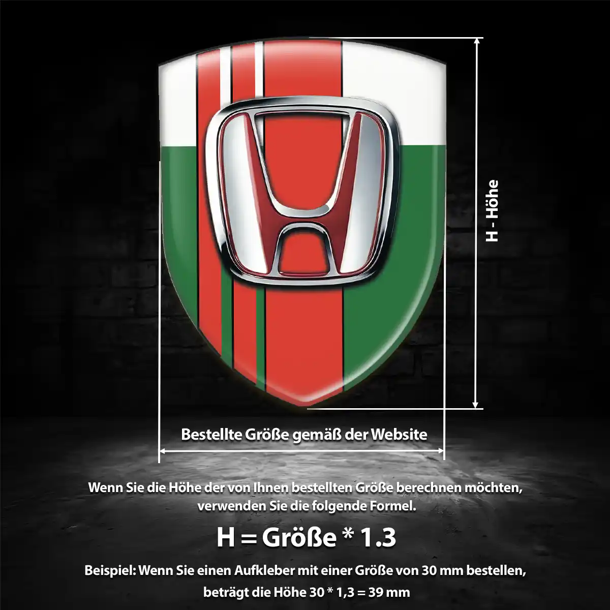 Honda 3D Gel Aufkleber Luxus-Edition