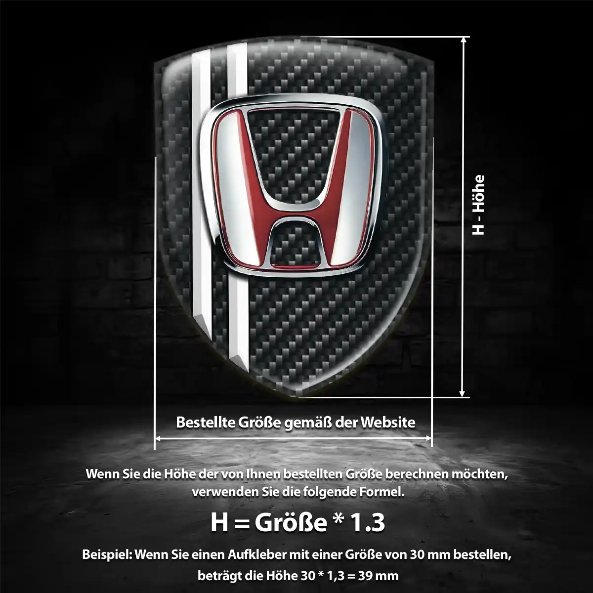 Honda 3D Gel Aufkleber Markenedition