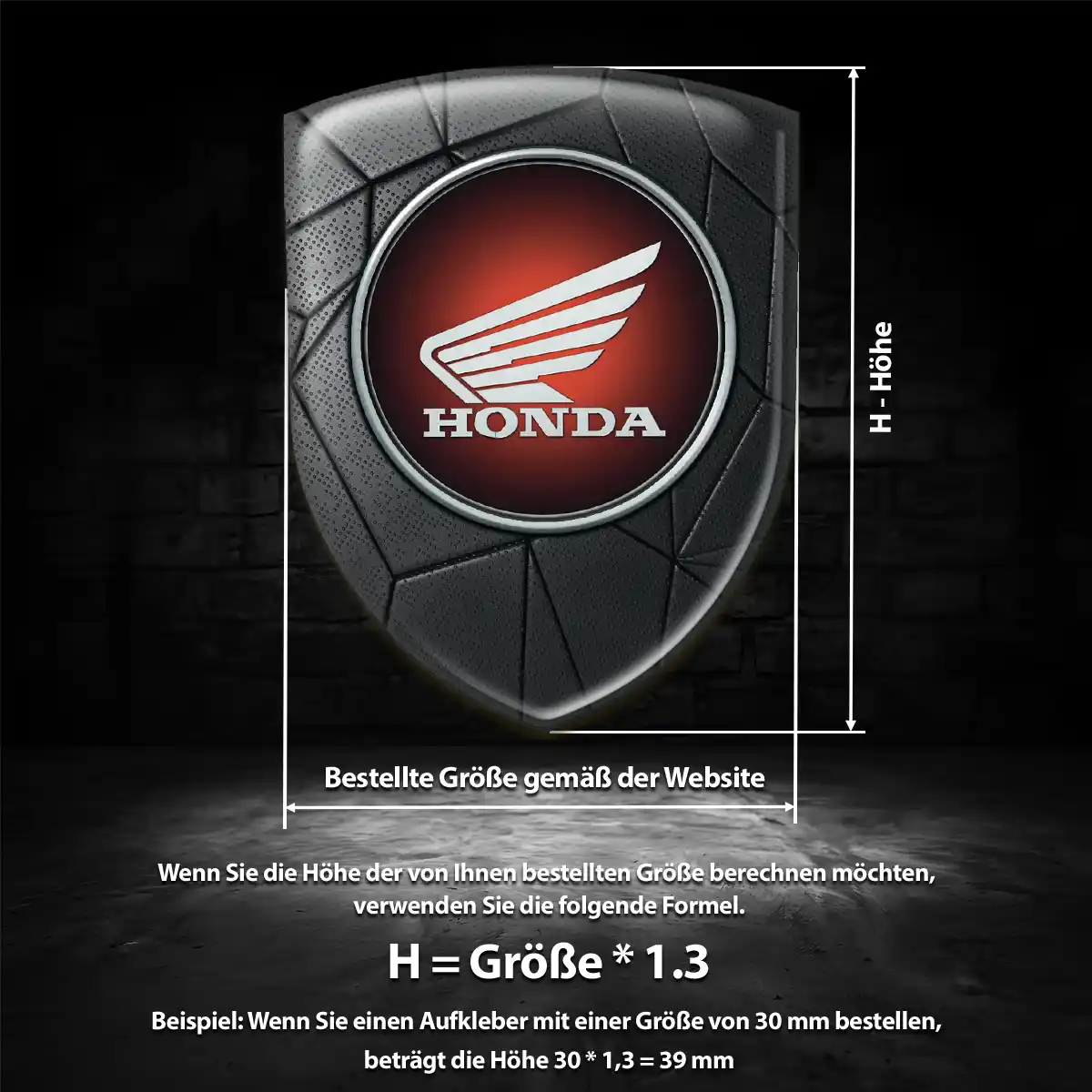 Honda 3D Gel Aufkleber Premium-Edition
