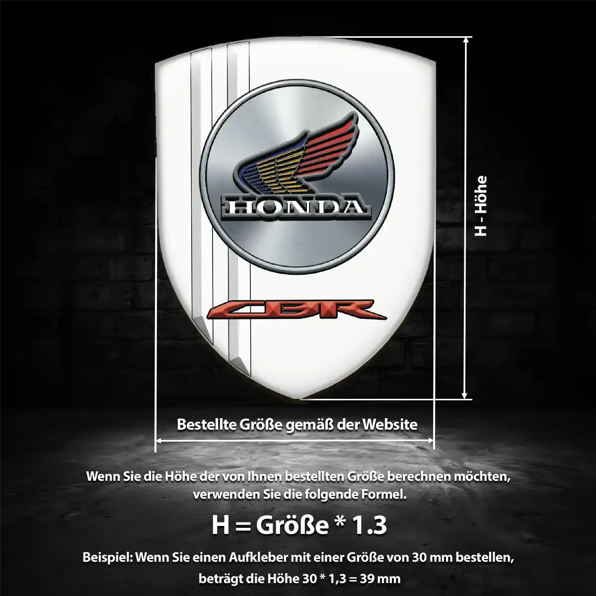 Honda 3D Gel Aufkleber Premiumqualität