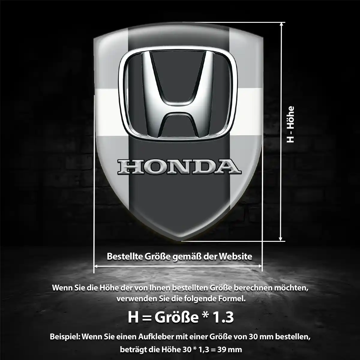 Honda 3D Gel Aufkleber Silikon Auto Exterieurdesign