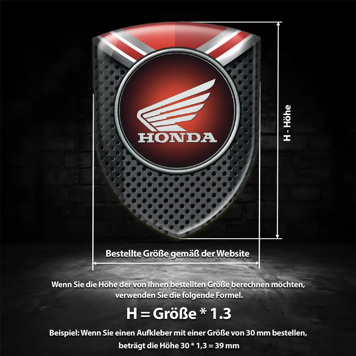 Honda 3D Gel Aufkleber Silikon Auto Hohe Qualität