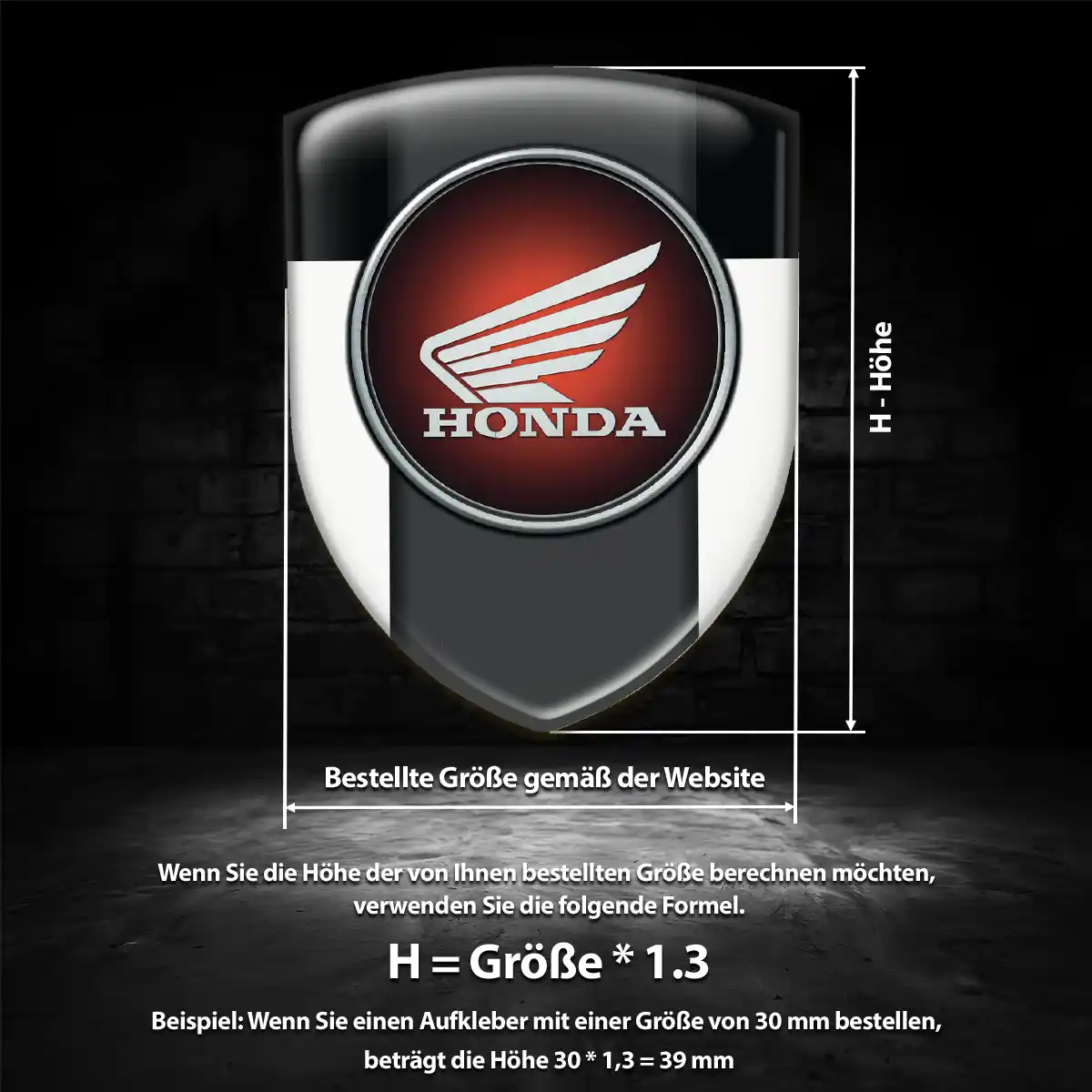 Honda 3D Gel Aufkleber Silikon Auto Luxus-Edition