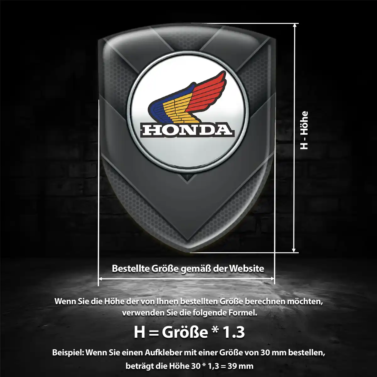 Honda 3D Gel Aufkleber Silikon Auto Markenedition
