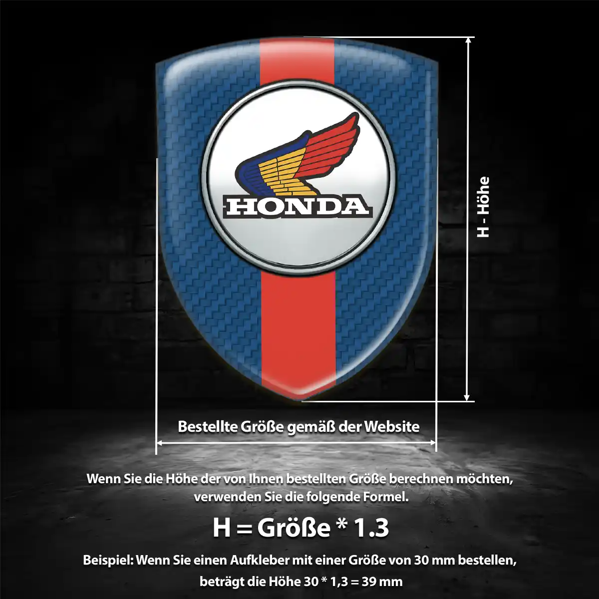 Honda 3D Gel Aufkleber Silikon Auto Modernes Design