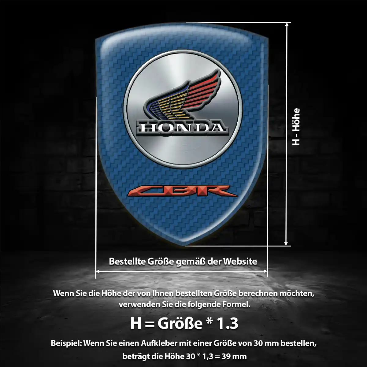 Honda 3D Gel Aufkleber Silikon Auto Premium-Edition