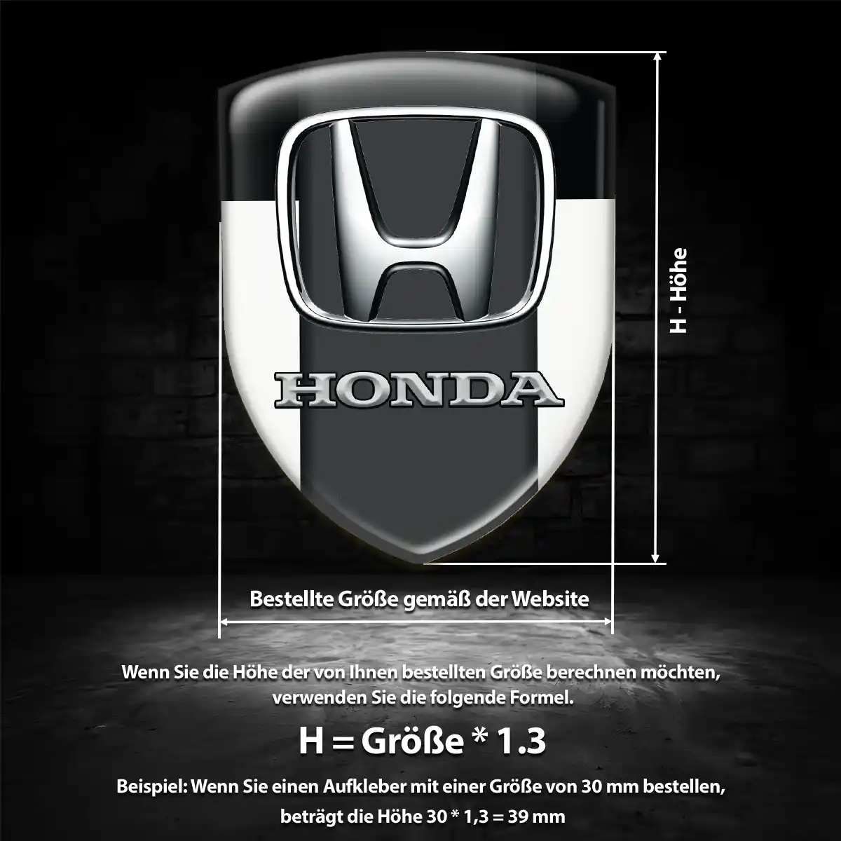 Honda 3D Gel Aufkleber Silikon Auto Tuningfahrzeug