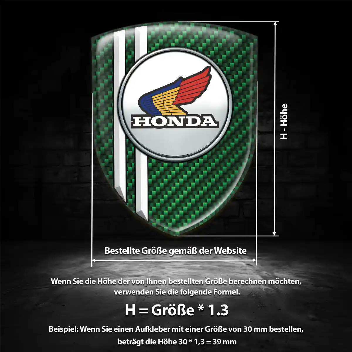 Honda 3D Gel Aufkleber Silikon Exterieurdesign