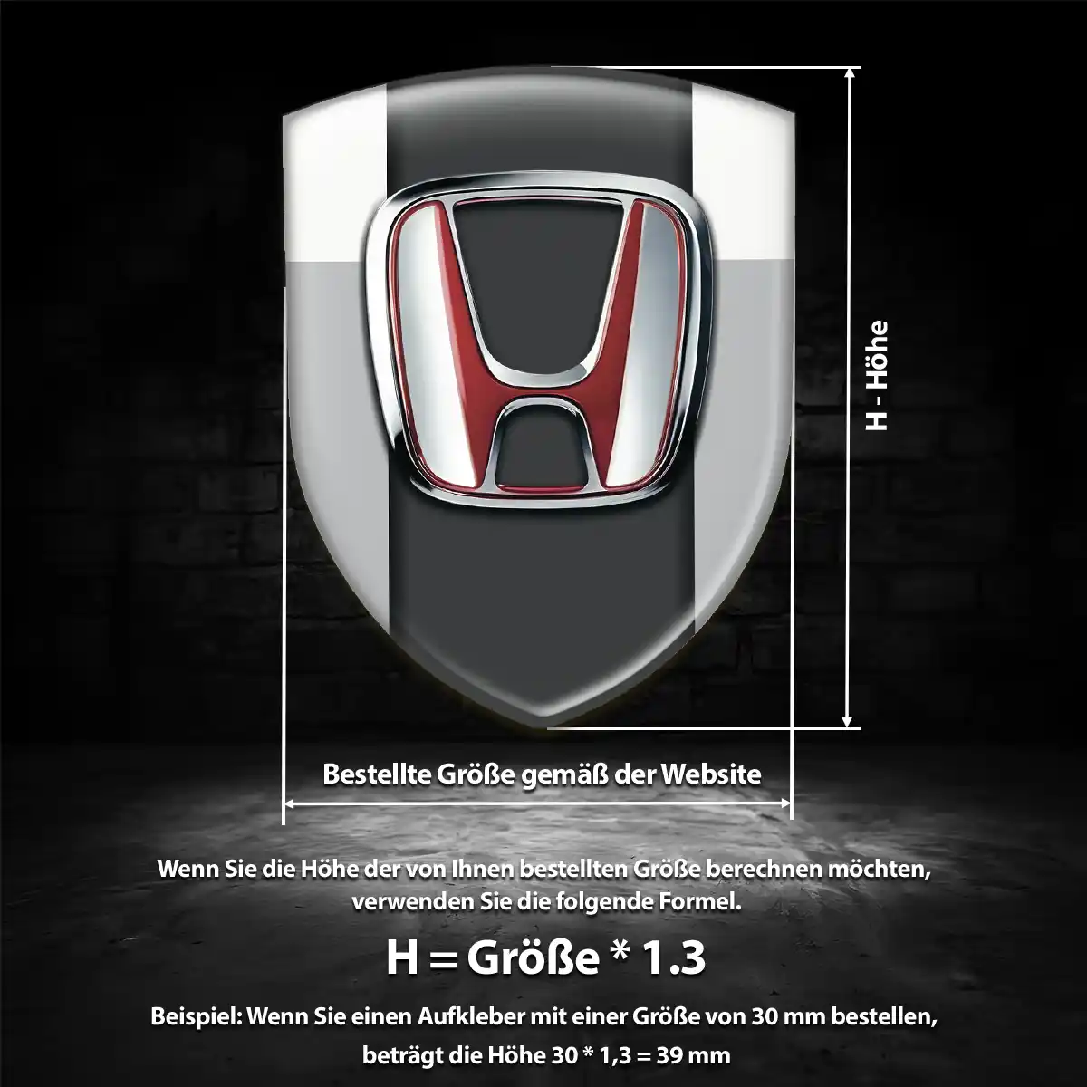 Honda 3D Gel Aufkleber Silikon Hohe Qualität