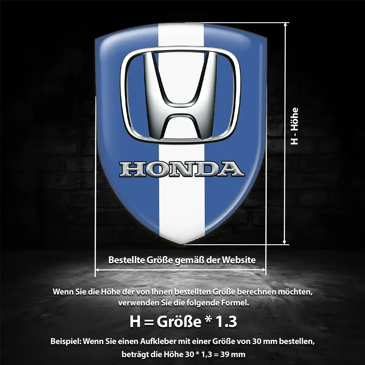 Honda 3D Gel Aufkleber Silikon Interieurdesign