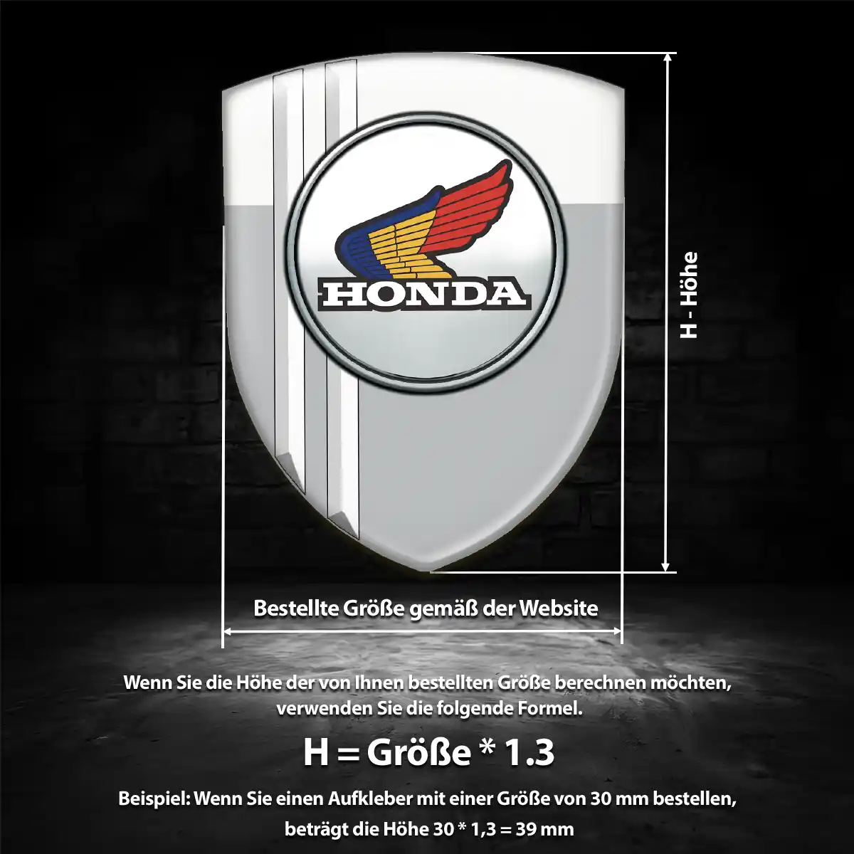 Honda 3D Gel Aufkleber Silikon Limitierte Auflage