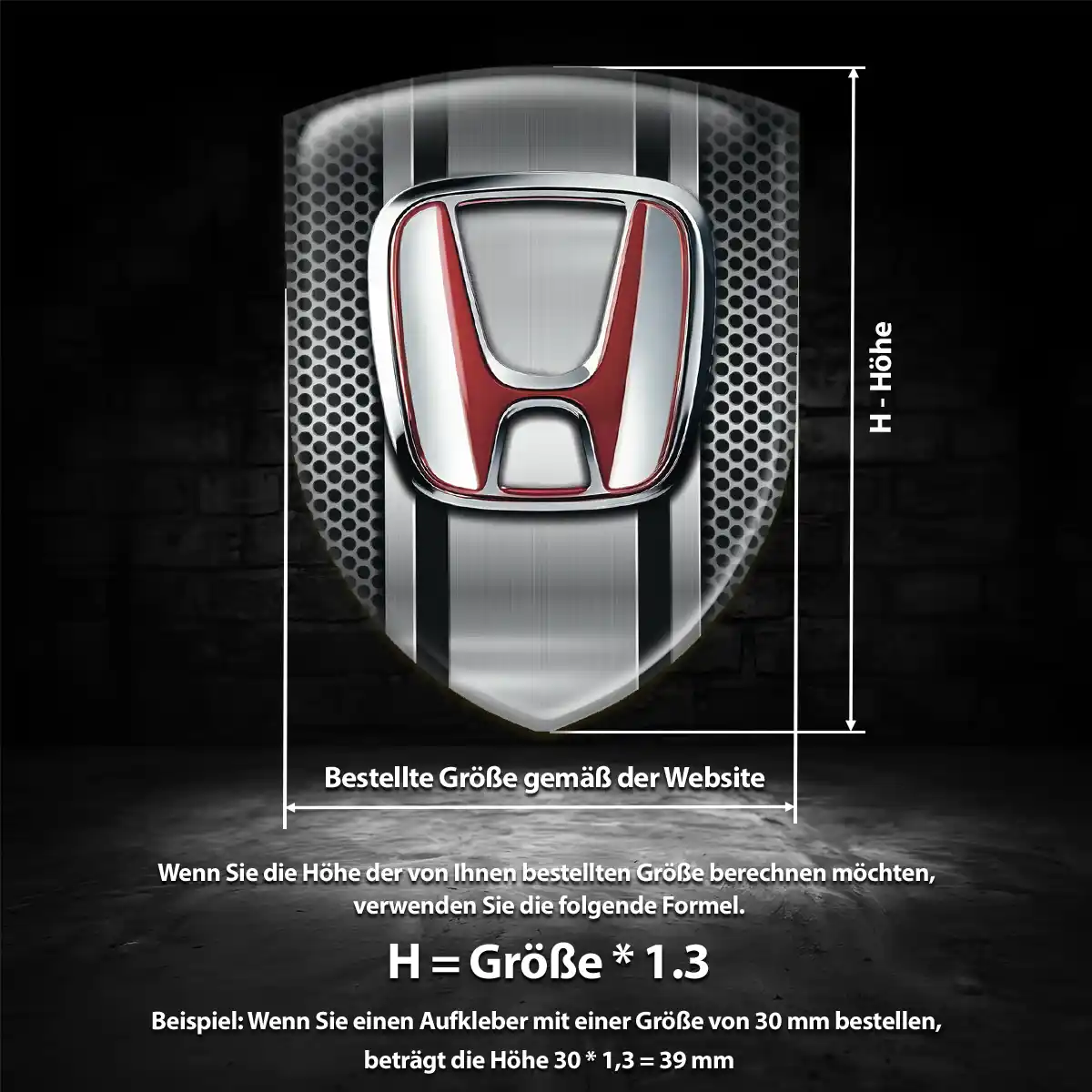 Honda 3D Gel Aufkleber Silikon Luxus-Edition