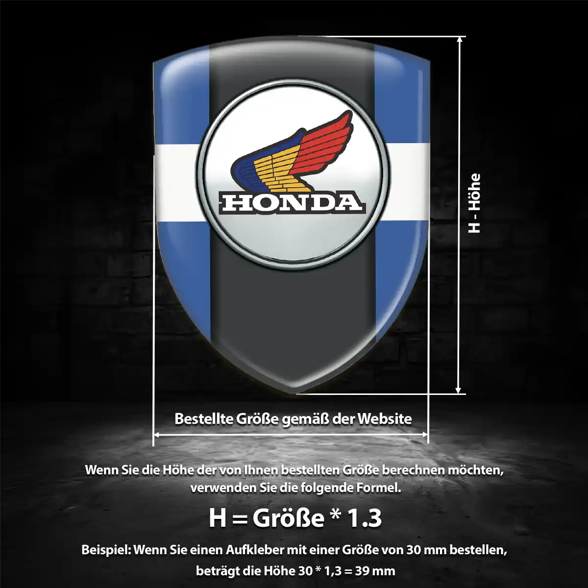 Honda 3D Gel Aufkleber Silikon Modernes Design