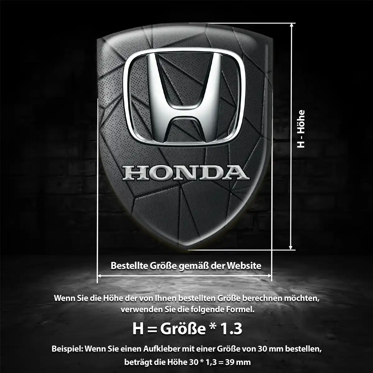 Honda 3D Gel Aufkleber Silikon Premiumqualität