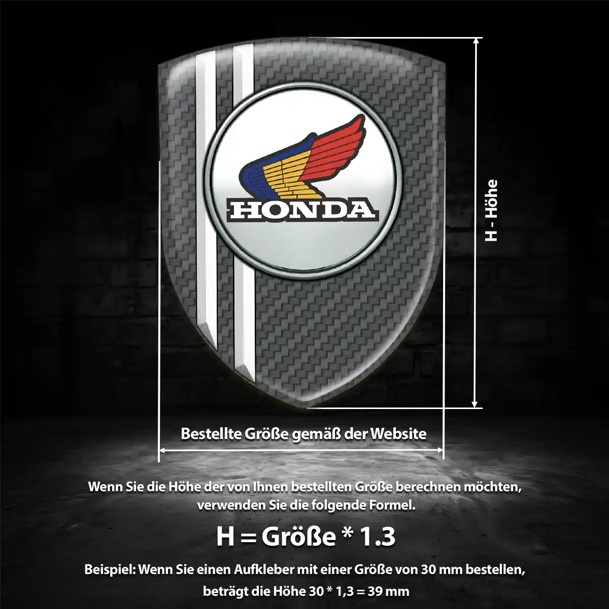 Honda 3D Gel Aufkleber Silikon Stilvolles Design