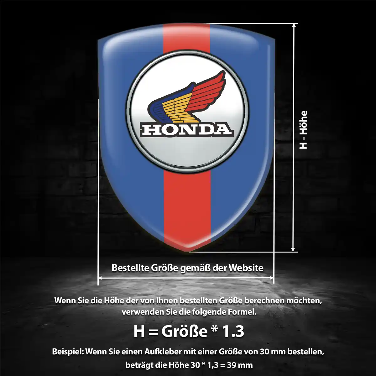Honda 3D Gel Aufkleber Silikon Tuningfahrzeug