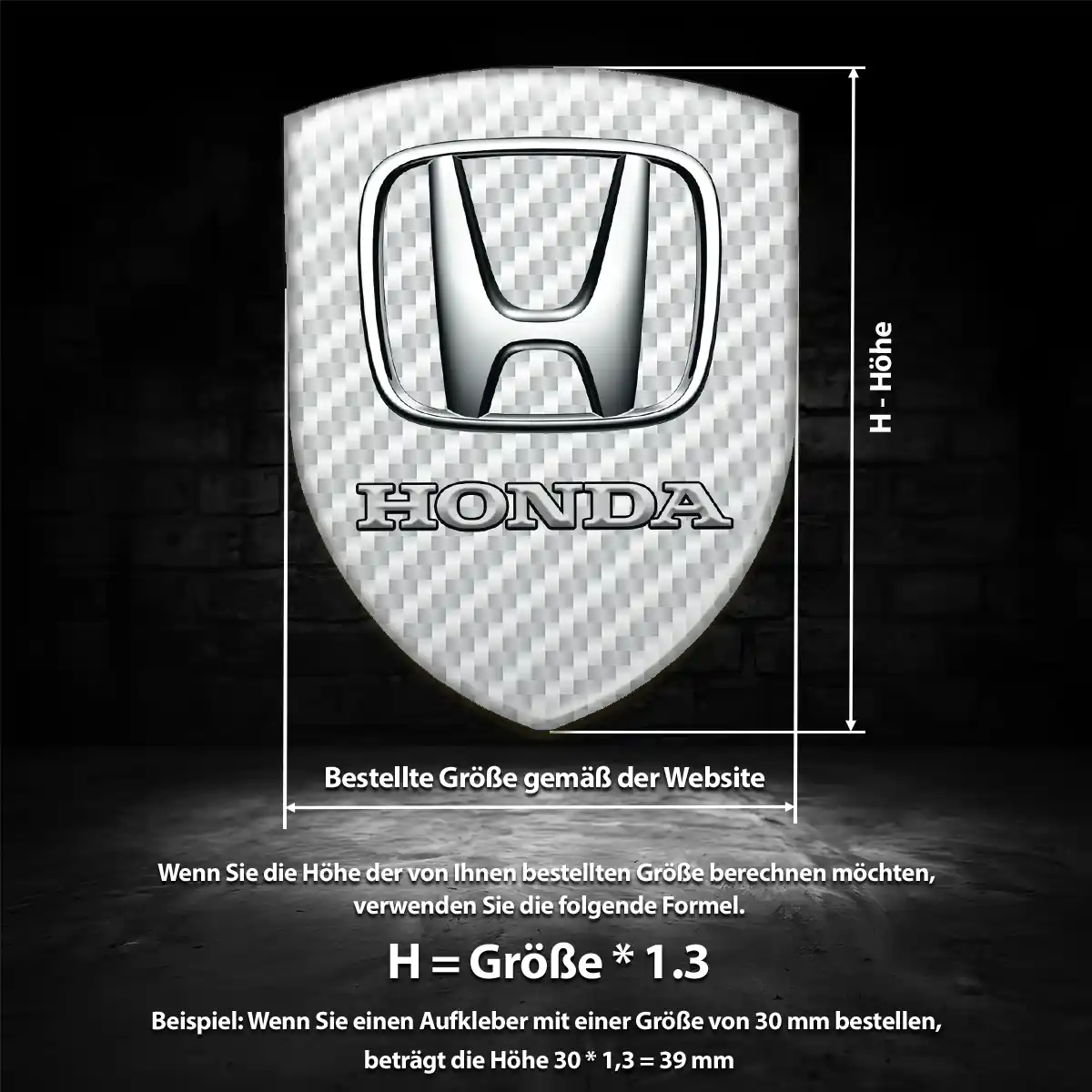 Honda 3D Gel Aufkleber Stilvolles Design