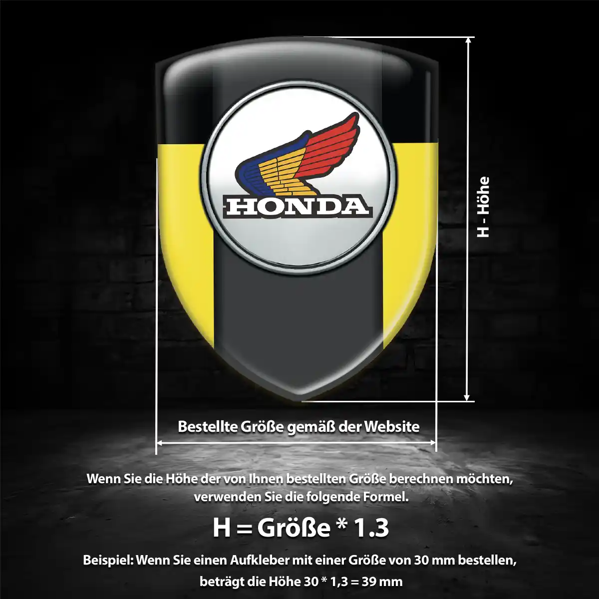 Honda 3D Gel Aufkleber Tuningfahrzeug