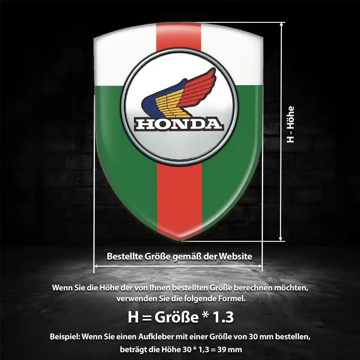 Honda 3D Gel Aufkleber Wappen Auto Elegantes Design