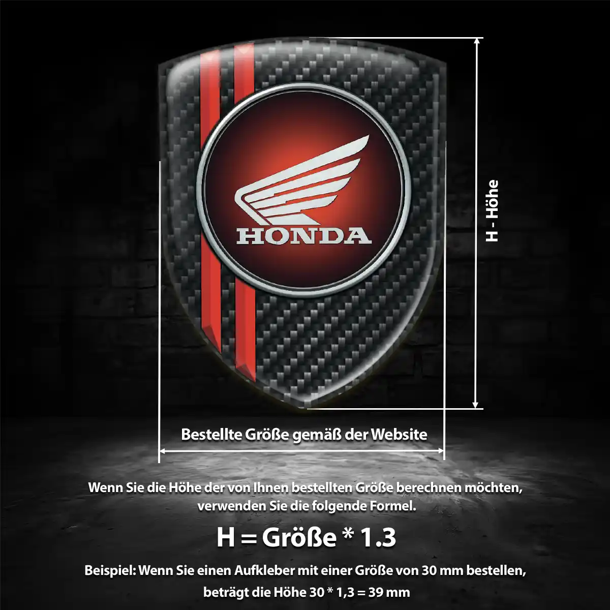 Honda 3D Gel Aufkleber Wappen Auto Exterieurdesign