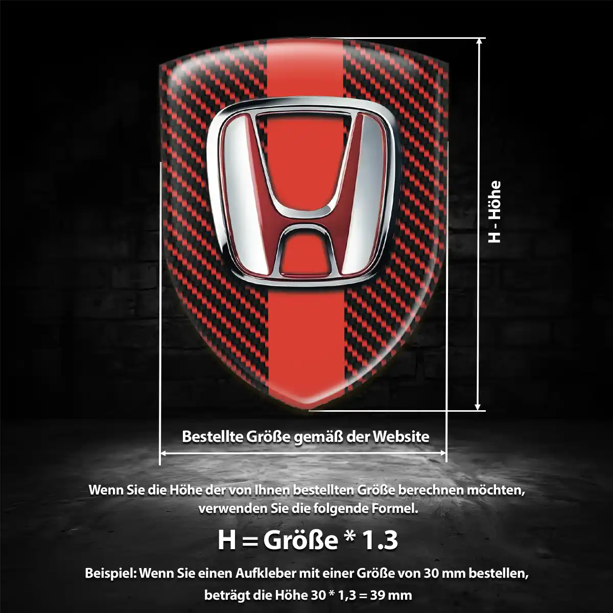 Honda 3D Gel Aufkleber Wappen Auto Hochwertiges Harz