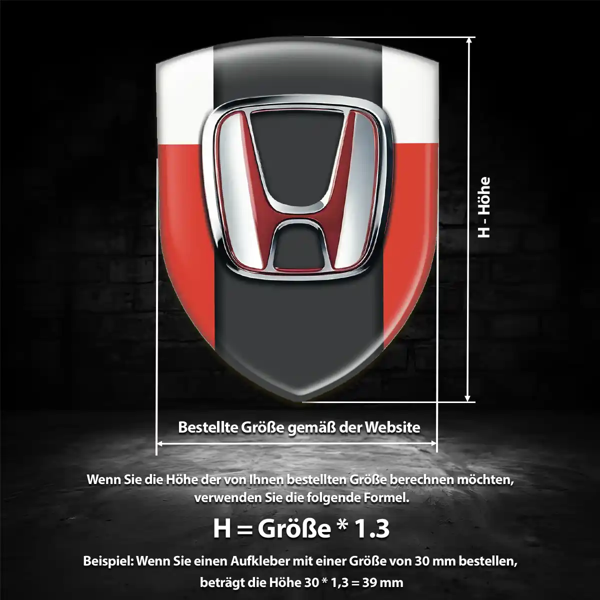 Honda 3D Gel Aufkleber Wappen Auto Interieurdesign