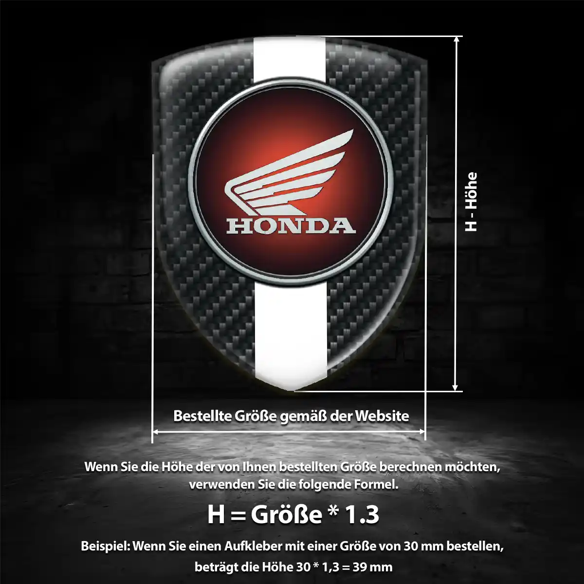 Honda 3D Gel Aufkleber Wappen Auto Limitierte Auflage