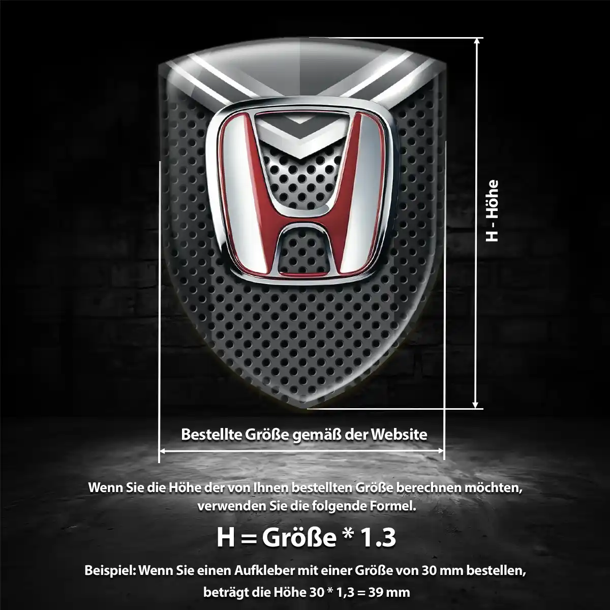 Honda 3D Gel Aufkleber Wappen Auto Modernes Design