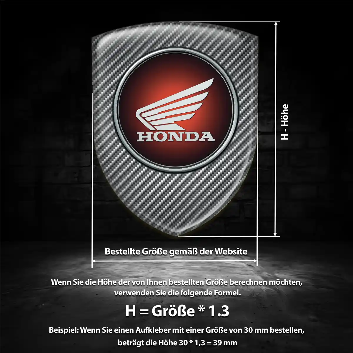 Honda 3D Gel Aufkleber Wappen Auto Premium-Edition