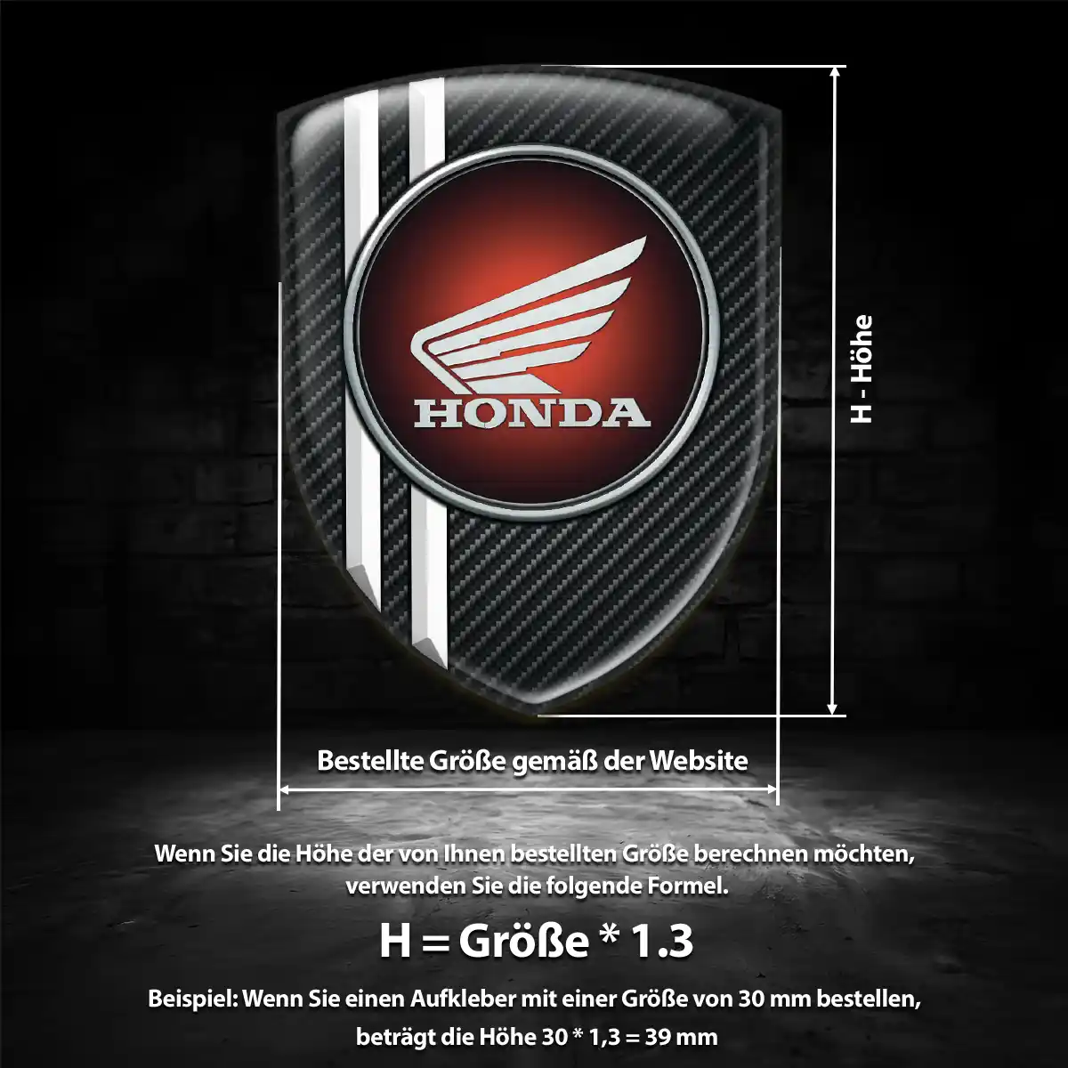 Honda 3D Gel Aufkleber Wappen Auto Premiumqualität