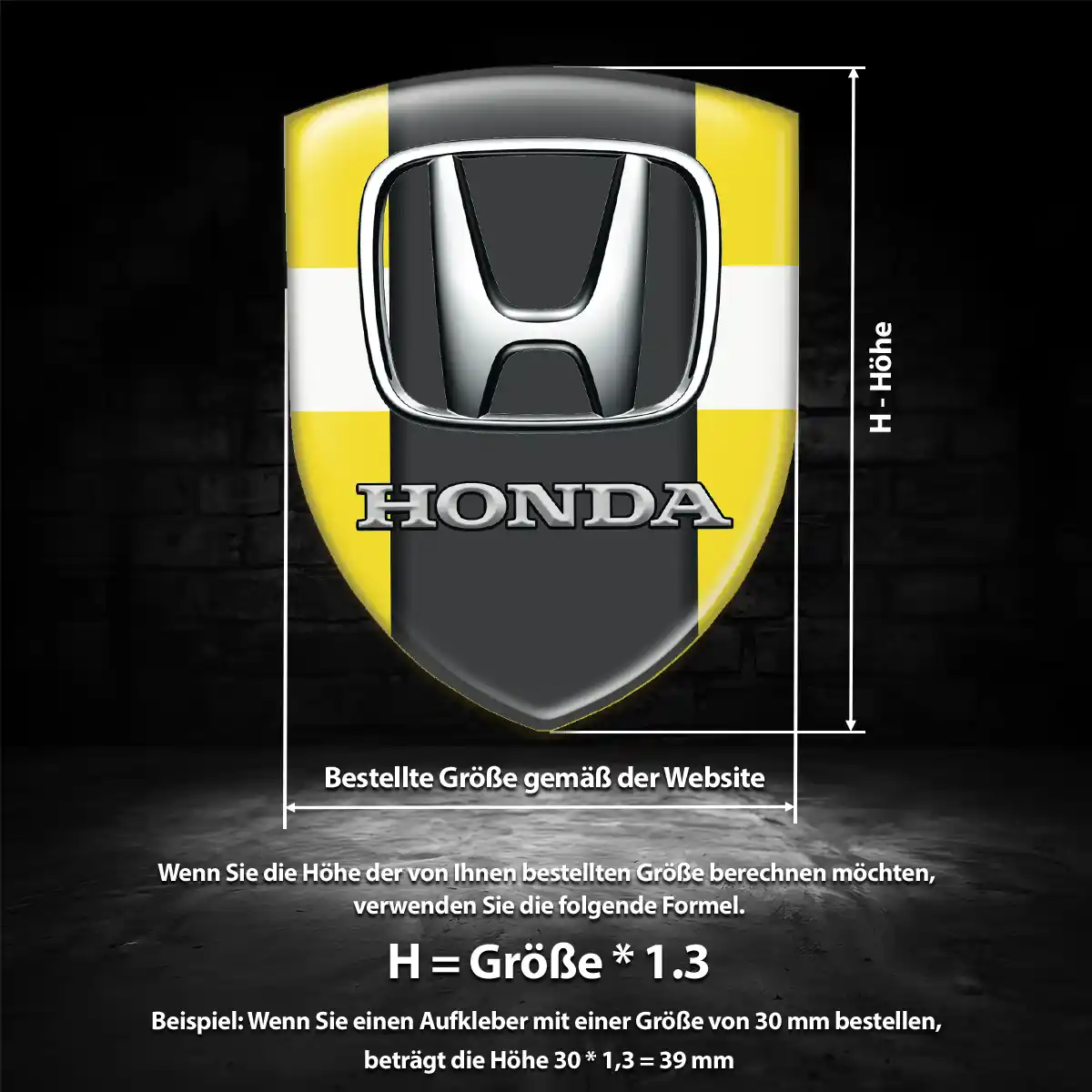 Honda 3D Gel Aufkleber Wappen Auto Stilvolles Design