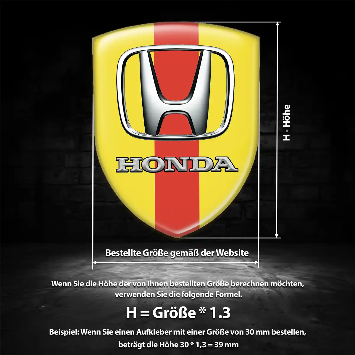 Honda 3D Gel Aufkleber Wappen Auto Tuningfahrzeug