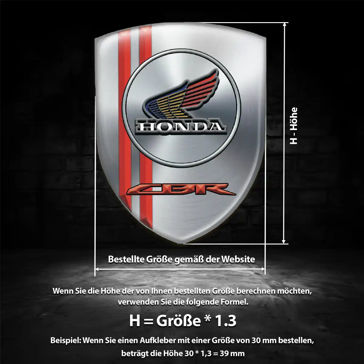 Honda 3D Gel Aufkleber Wappen Erstklassige Qualität