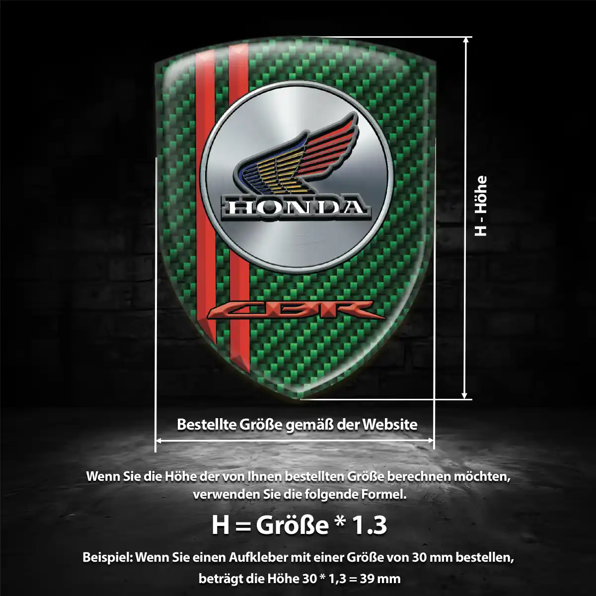 Honda 3D Gel Aufkleber Wappen Exterieurdesign