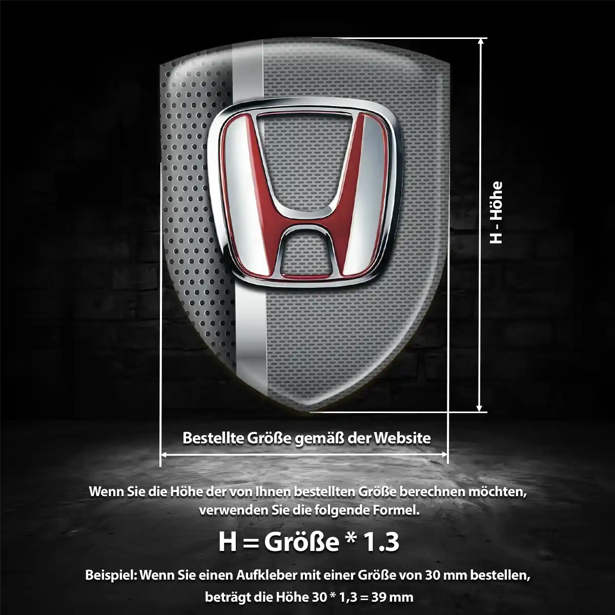 Honda 3D Gel Aufkleber Wappen Hohe Qualität