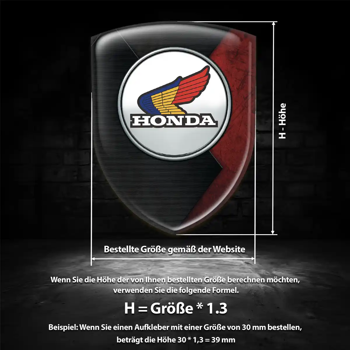 Honda 3D Gel Aufkleber Wappen Limitierte Auflage