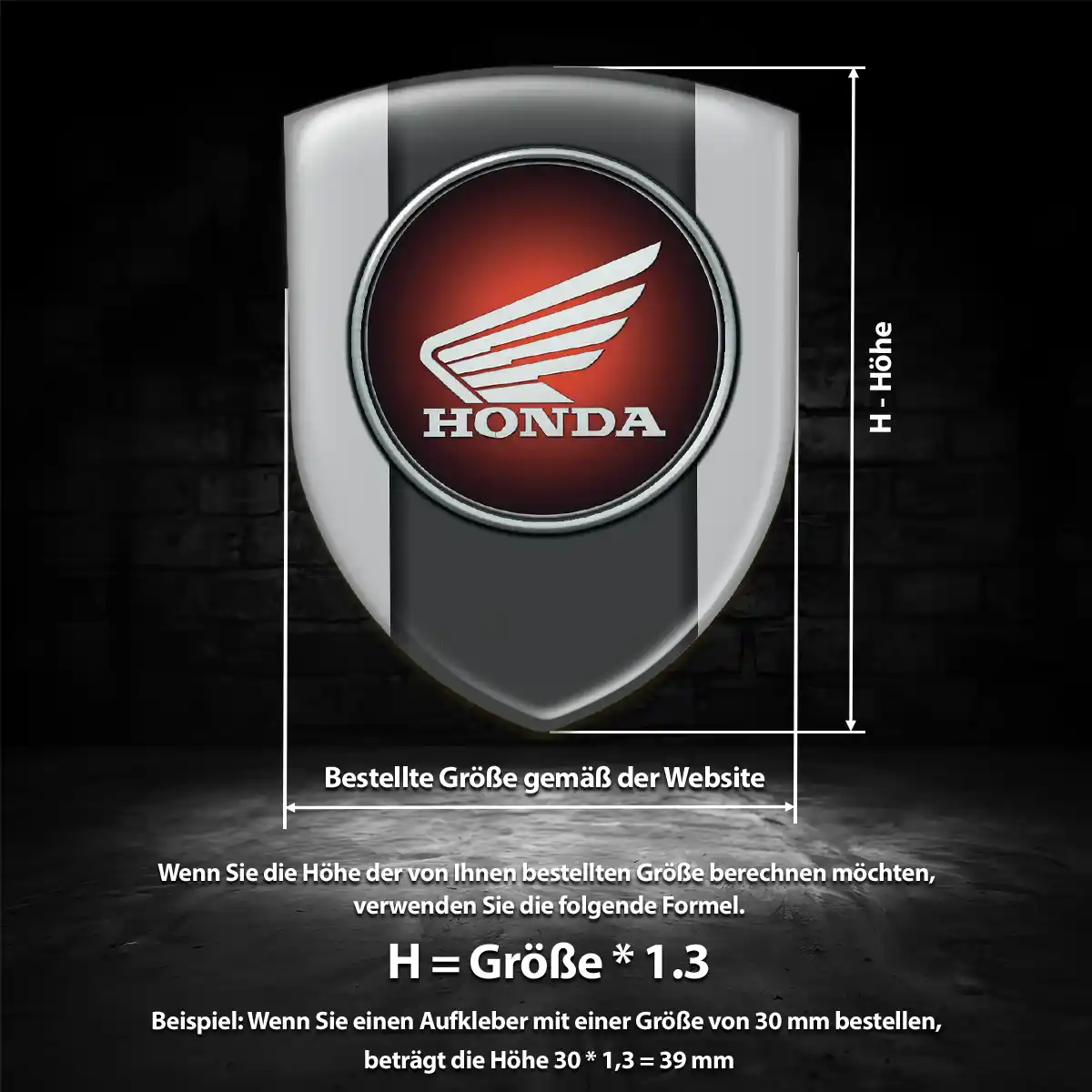 Honda 3D Gel Aufkleber Wappen Markenedition