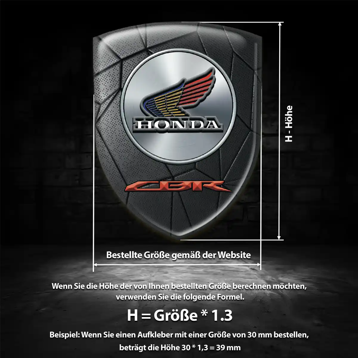 Honda 3D Gel Aufkleber Wappen Premium-Edition