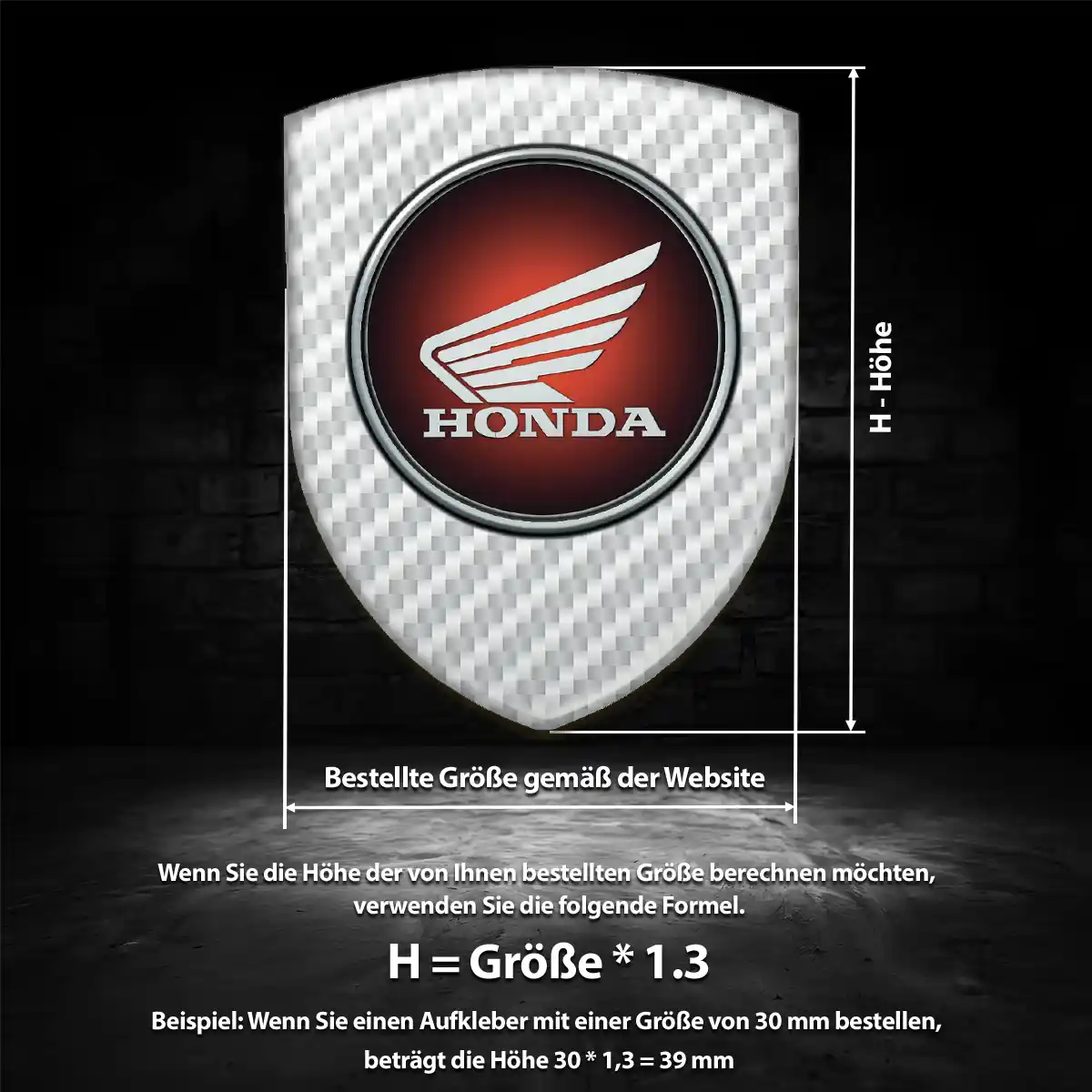 Honda Aufkleber 3D Gel Emblem Anspruchsvolles Design