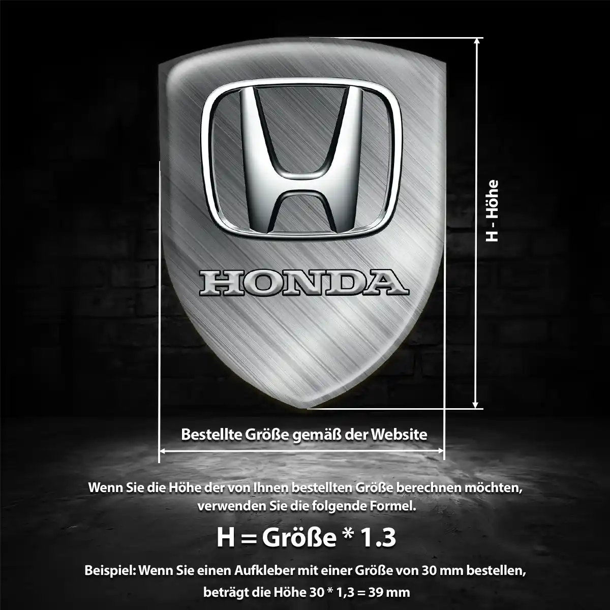 Honda Aufkleber 3D Gel Emblem Ausdrucksstarkes Design