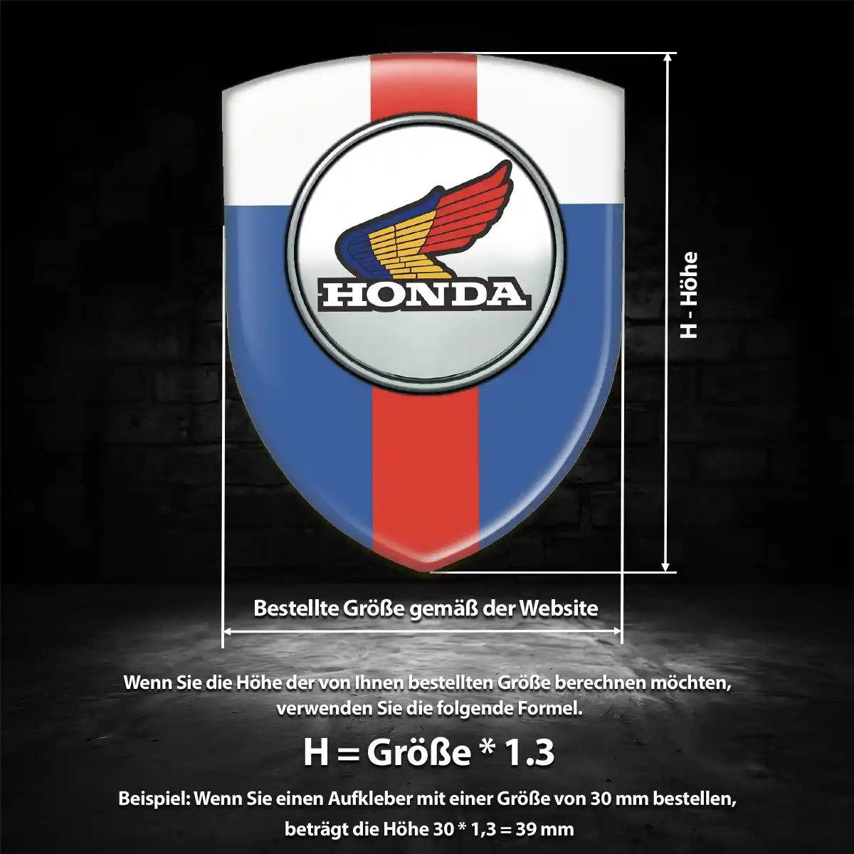 Honda Aufkleber 3D Gel Emblem Auto Edles Design