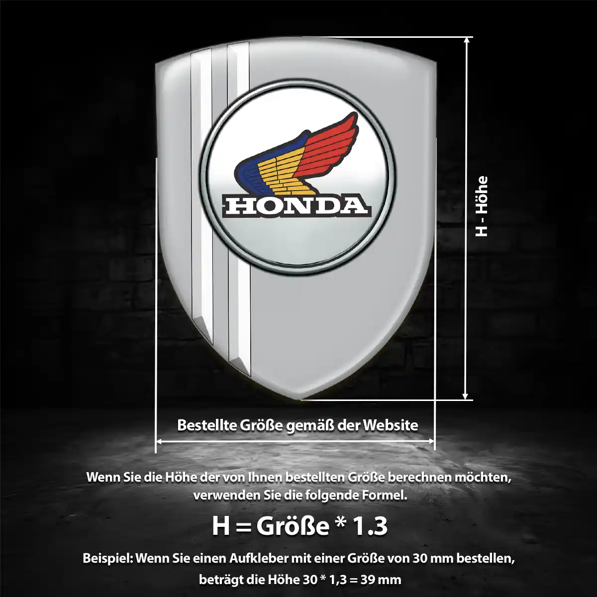Honda Aufkleber 3D Gel Emblem Auto Interieurdesign