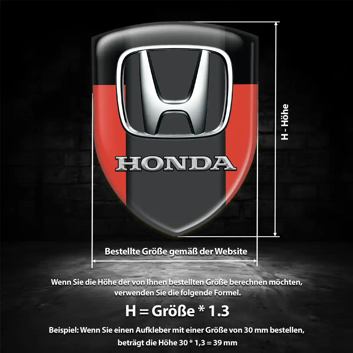 Honda Aufkleber 3D Gel Emblem Auto Limitierte Auflage